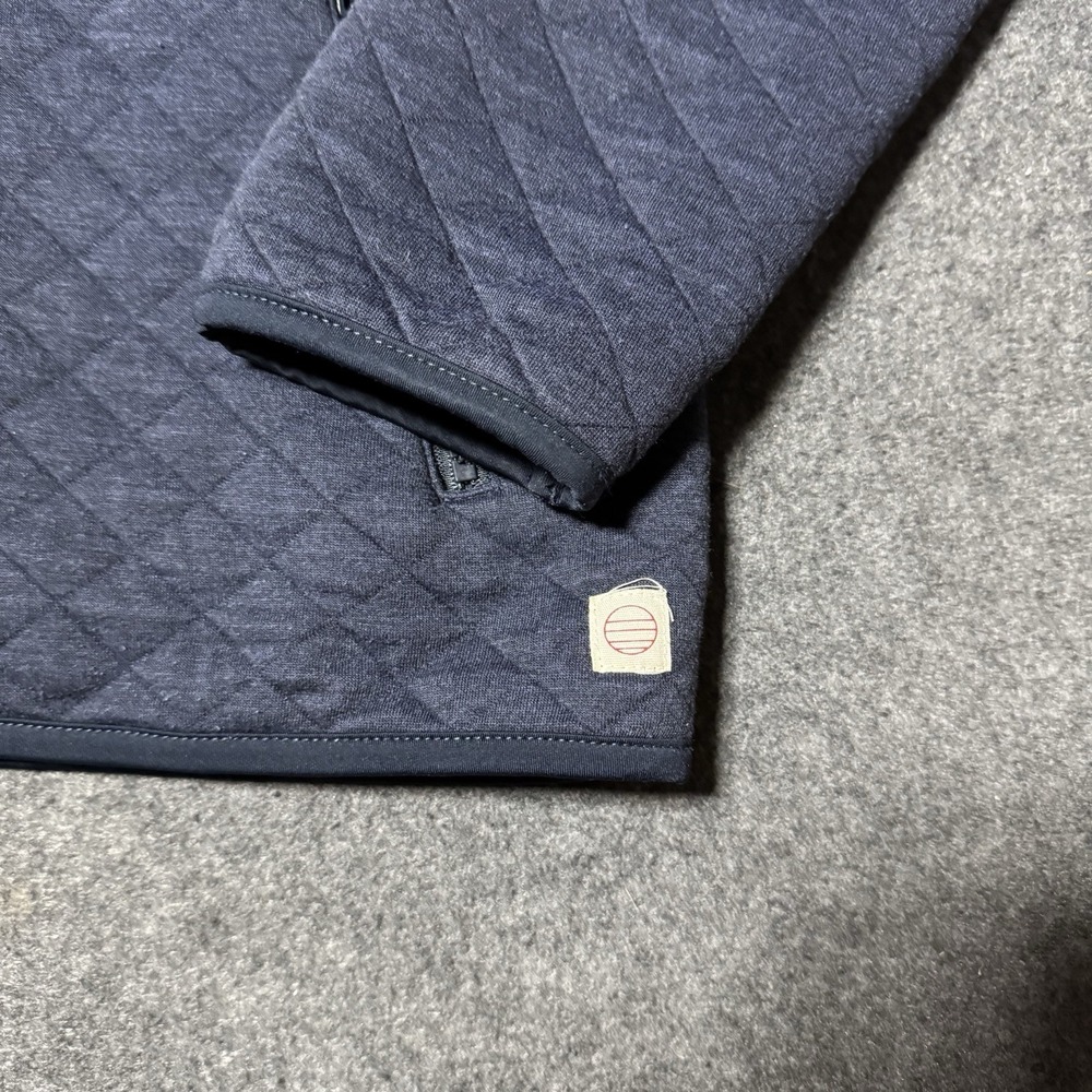 Marine Layer Jacket Mens Medium Blue Quilted Full Zip Ramp Stifel Logo Fleece - Picture 2 of 10